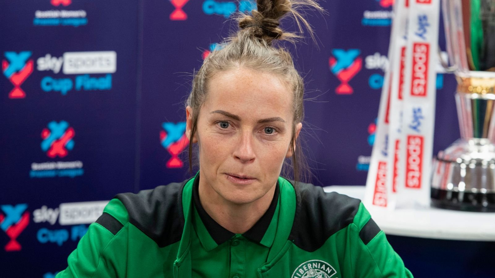 EDINBURGH, SCOTLAND - DECEMBER 07: HIbernian's Joelle Murray during a Sky Sports Cup Final media event at Tynecastle, on December 07, 2022, in Edinburgh, Scotland. (Photo by Paul Devlin / SNS Group)