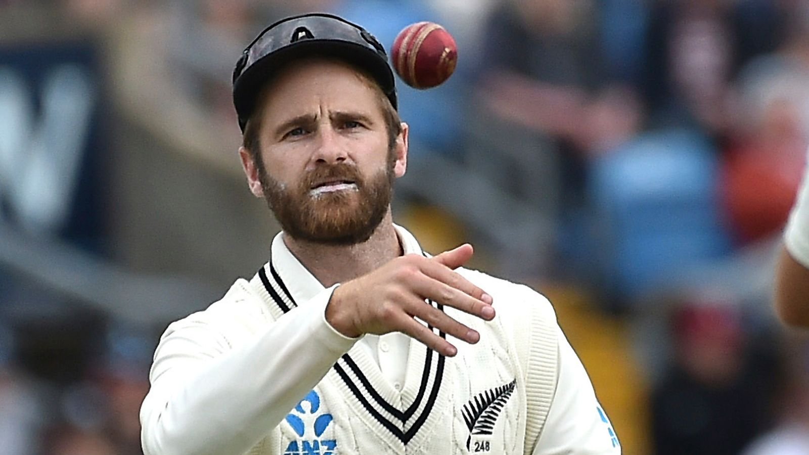 New Zealand captain Kane Williamson fields during the fourth day of the third cricket test match between England and New Zealand at Headingley in Leeds, England, Sunday, June 26, 2022.. (AP Photo/Rui Vieira)