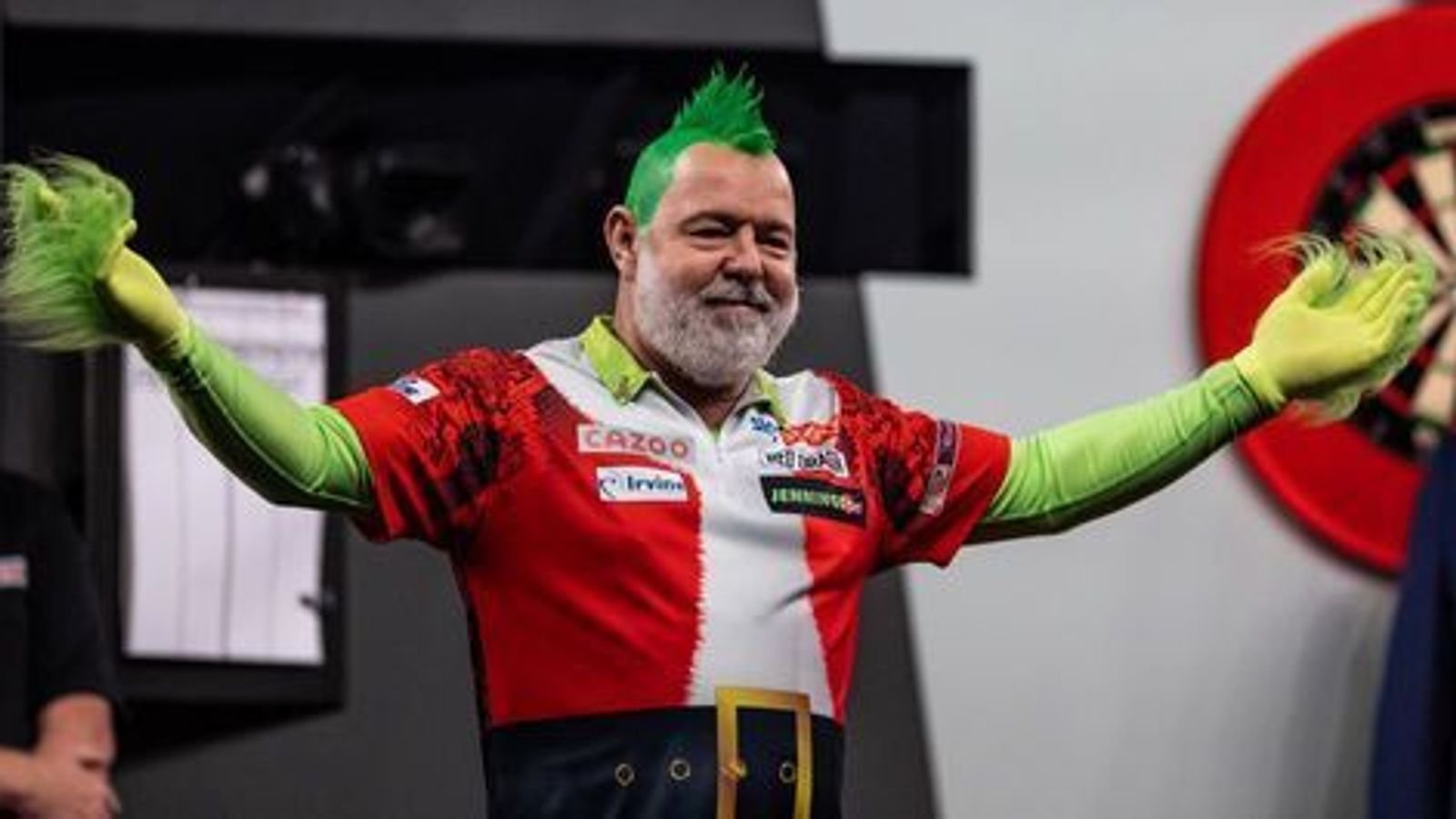 World Darts Championship: Peter Wright gets title defence off to winning start at Alexandra Palace