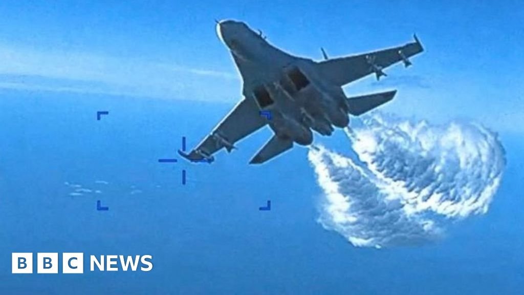 US releases footage of Russian jet crashing into drone