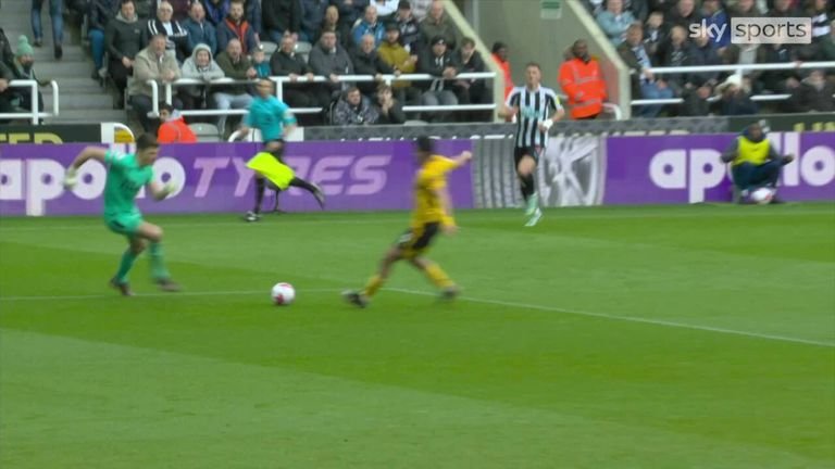 Newcastle 2-1 Wolves: Sub Miguel Almiron scores winning goal but VAR controversy sees Nick Pope escape red card