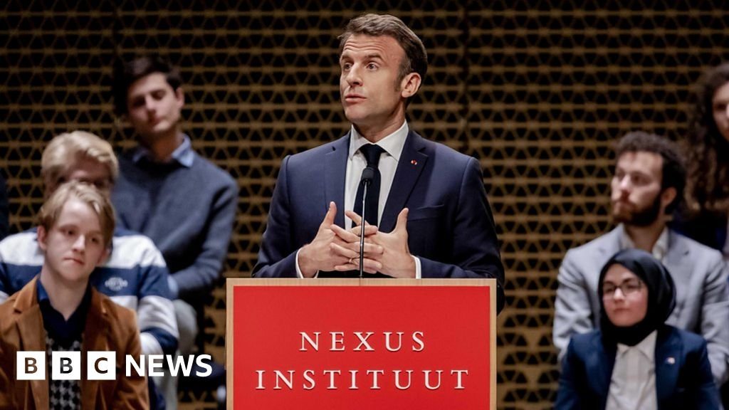 Watch: Macron interrupted by hecklers during speech